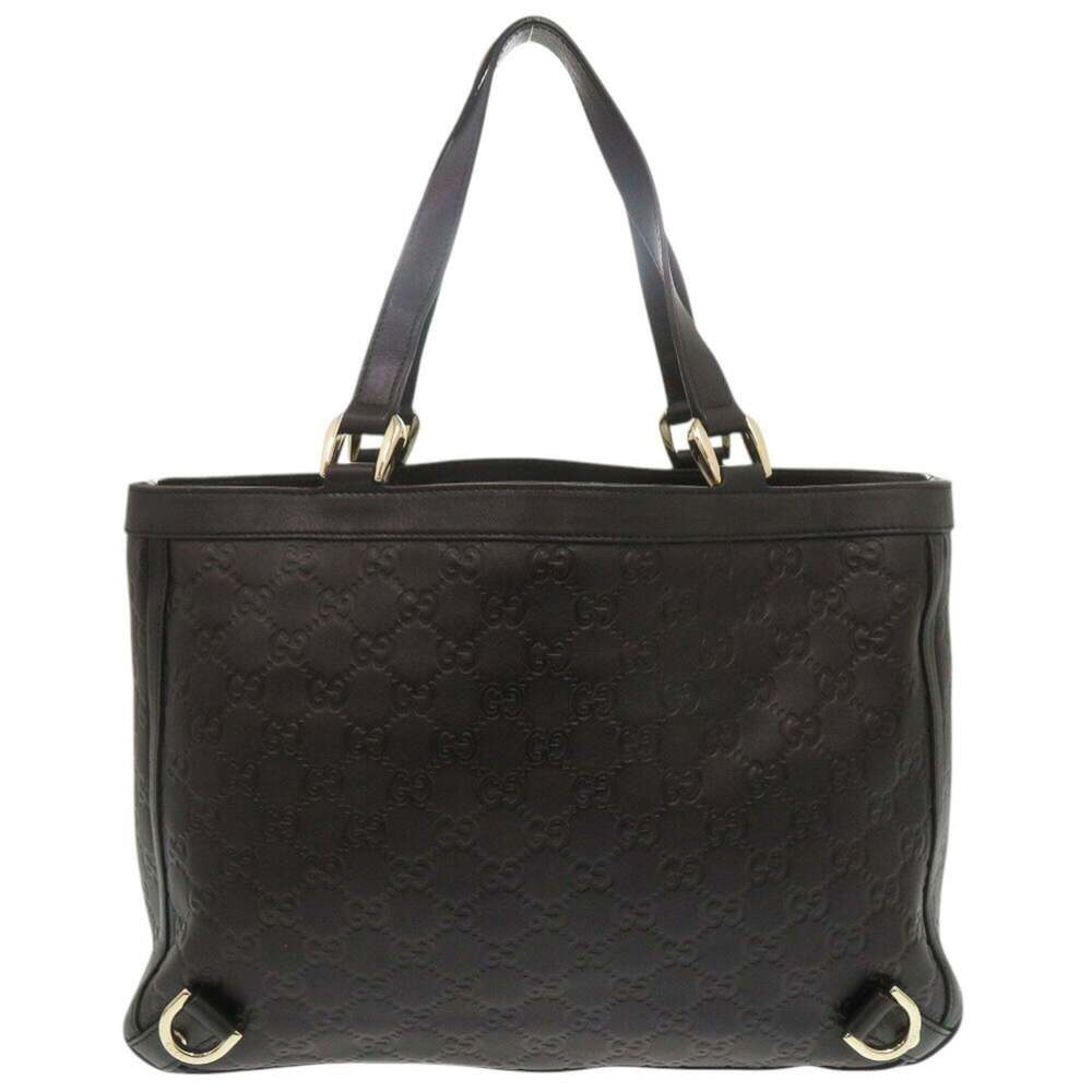 GUCCI Authentic Black Leather Tote Bag - Picture 4 of 10